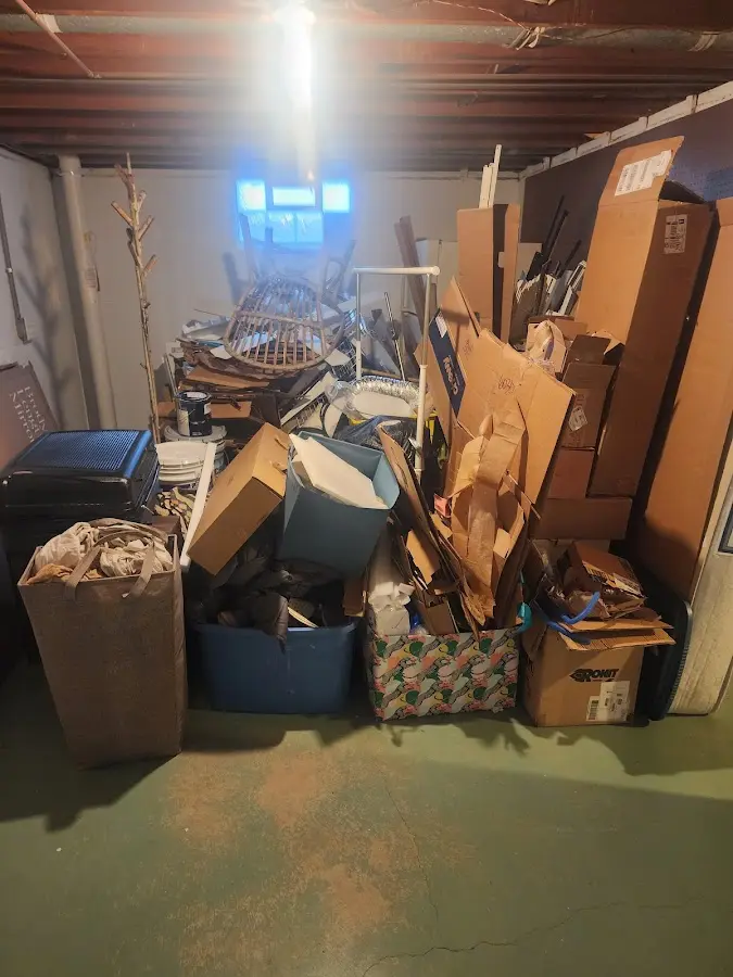 Roll-off dumpster container at job site for 4 Yard Dumpster Rental in Horsham